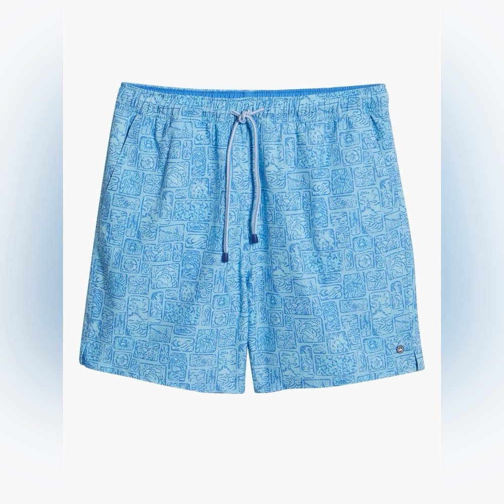 Peter Millar Vitamin Sea Swim Light Blue Printed Trunks L $100